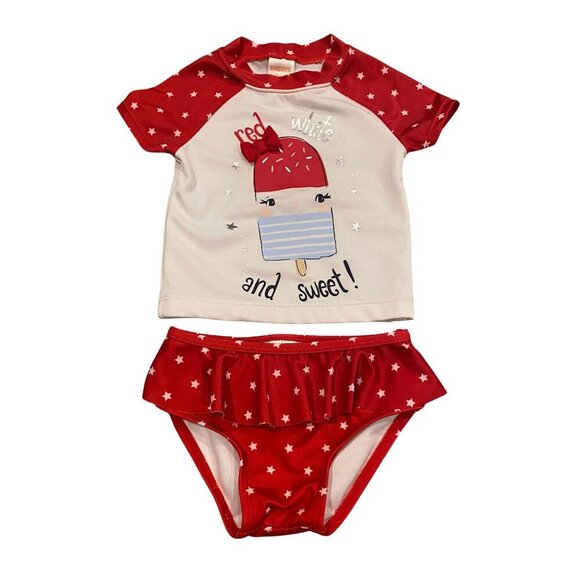 Gymboree 4th of July 2 piece Swimsuit/Rashguard - Like New! Size 12-18 months - Picture 1 of 1
